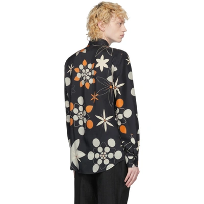 Shop Fendi Black Silk Floral Shirt In F19fs Black