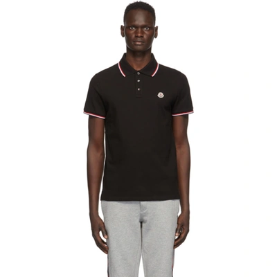 Do not Persistent Pathological Moncler Contrast Trimmed Cotton Polo Shirt In Black | ModeSens