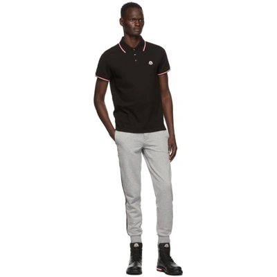 Shop Moncler Black Logo Patch Polo In 999 Black