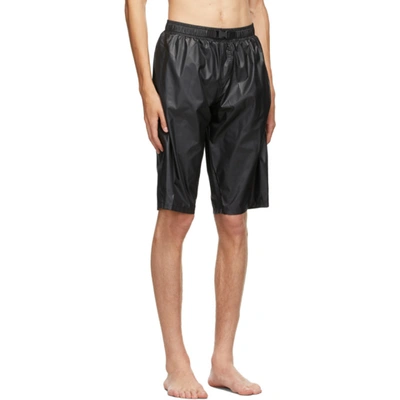 Shop Fendi Black Belt Surf Shorts In F0gme Black