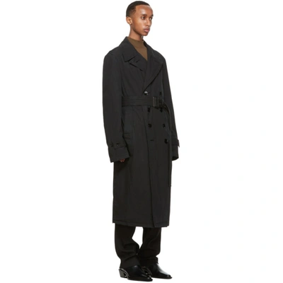 Shop Lemaire Black Garment-dyed Trench Coat In 999 Black