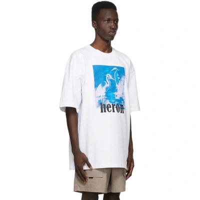 Shop Heron Preston White & Blue Herons T-shirt In White Blue