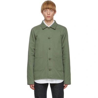 Shop Apc A.p.c. Green Kerlouan Jacket In Kaf Vert Fo