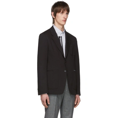 Shop Givenchy Black Jersey Notched Lapel Blazer In 001 Black