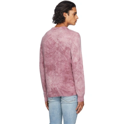 Shop Amiri Burgundy Tie-dye Marble Sweater