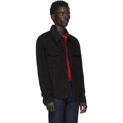 Shop Fendi Black Denim Ff Jacket In F0qa1 Black