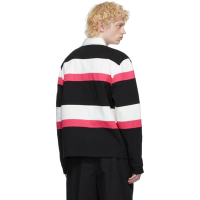 Shop Valentino Black & Pink Jelly Block Long Sleeve Polo In Mg8 Nero/bi