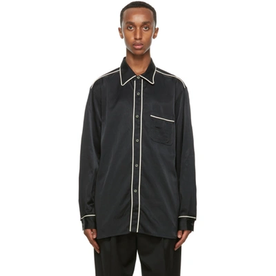 Shop Nicholas Daley Black Cotton Standard Shirt