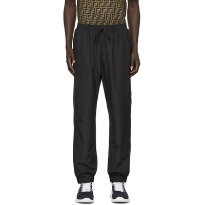 Shop Fendi Black Micro Forever  Piping Lounge Pants In F0gme Black