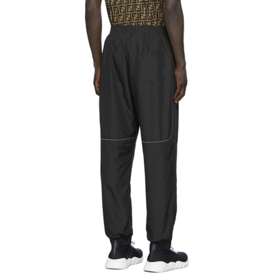 Shop Fendi Black Micro Forever  Piping Lounge Pants In F0gme Black