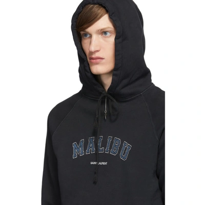 Shop Saint Laurent Black 'malibu' Hoodie In 1050noirbla