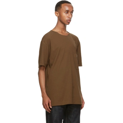Shop Lemaire Brown Crepe Jersey T-shirt In 468 Dark Ea