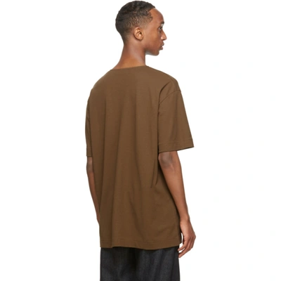 Shop Lemaire Brown Crepe Jersey T-shirt In 468 Dark Ea