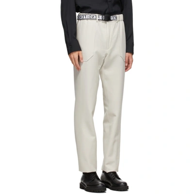 Shop Fendi Off-white Belted Trousers In F0gdm Pearl