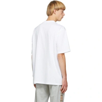 Shop Burberry White Monogram Ganther T-shirt