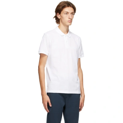 Shop Hugo Boss White Piro Regular Fit Polo In 100 White