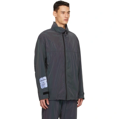 Shop Mcq By Alexander Mcqueen Black Reflective Windbreaker Jacket In 1033 Black