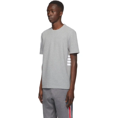 Shop Thom Browne Grey Engineered 4-bar Piqué T-shirt In 055 Light G