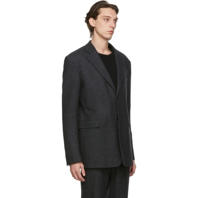 Shop Raf Simons Grey Wool Straight Fit Blazer In 00084 Anthr