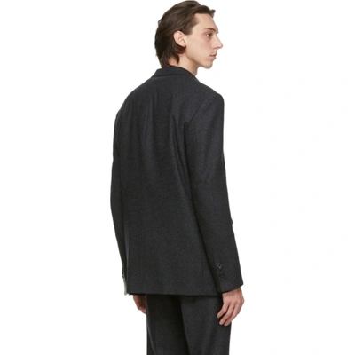 Shop Raf Simons Grey Wool Straight Fit Blazer In 00084 Anthr