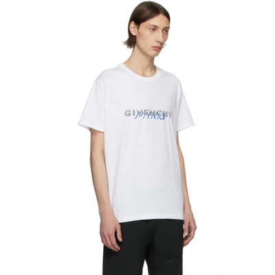 Shop Givenchy White Logo Mix T-shirt In 100-white