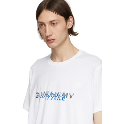 Shop Givenchy White Logo Mix T-shirt In 100-white