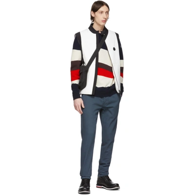 Shop Moncler White And Black Down Chabod Vest In 034 White