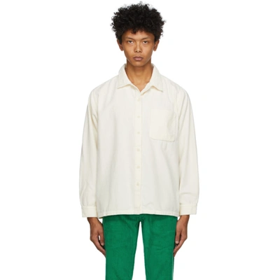 Shop Erl Off-white Corduroy Shirt In Cream