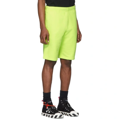 Shop Off-white Yellow Logo Sweat Shorts In Fluo Yellow