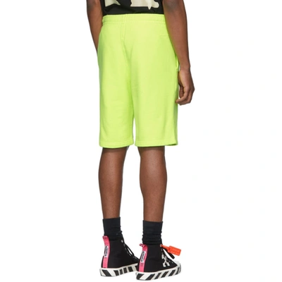 Shop Off-white Yellow Logo Sweat Shorts In Fluo Yellow