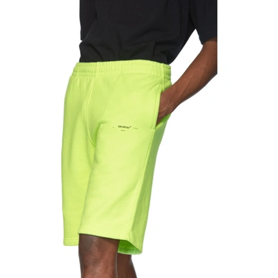 Shop Off-white Yellow Logo Sweat Shorts In Fluo Yellow