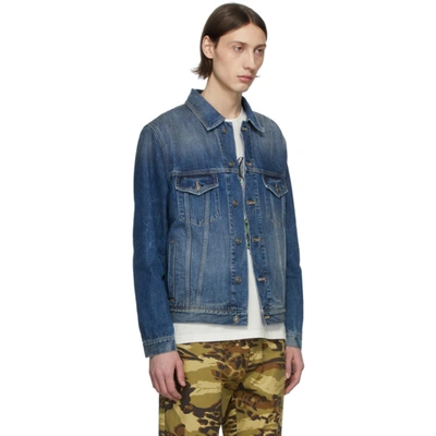 Shop Givenchy Blue Denim Address Classic Fit Jacket In 420 Medblue