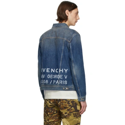 Shop Givenchy Blue Denim Address Classic Fit Jacket In 420 Medblue