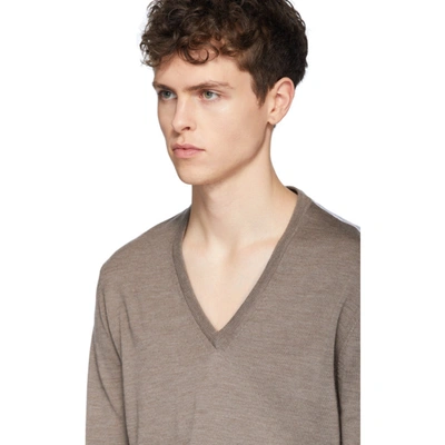 Shop Maison Margiela Brown Spliced Sweater In 115m Walnut