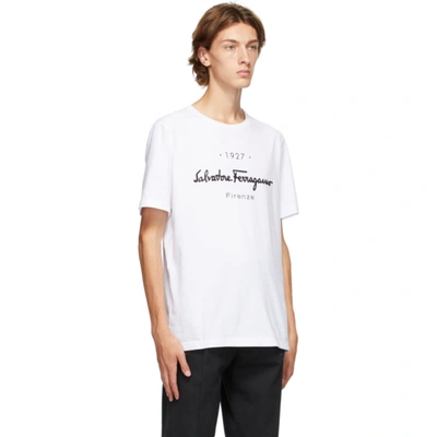 Shop Ferragamo White Logo T-shirt In Bianco Ot