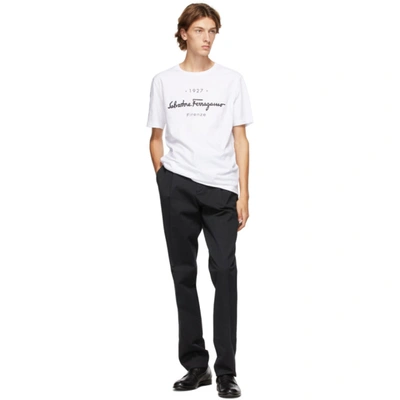 Shop Ferragamo White Logo T-shirt In Bianco Ot