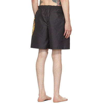 Shop Versace Black Medusa Crest Swim Shorts In A1008 Black