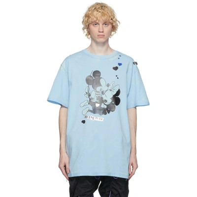 Shop 99% Is Blue Love In The Dark T-shirt In Sky Blue