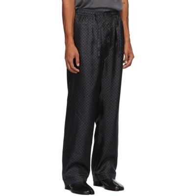 Shop Maison Margiela Navy Silk Lounge Pants In 524f Navy