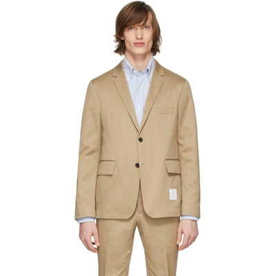 Shop Thom Browne Beige Unconstructed Classic Blazer In 275 Camel