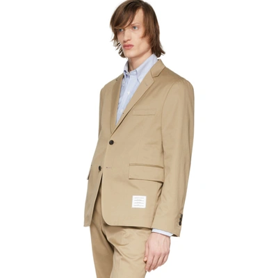 Shop Thom Browne Beige Unconstructed Classic Blazer In 275 Camel