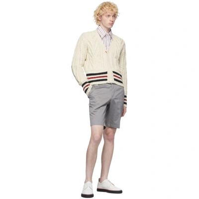 Shop Thom Browne Grey Unconstructed Chino Shorts In 035 Med Gre