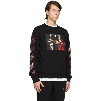Shop Off-white Black Slim Caravaggio Sweatshirt In Black Red