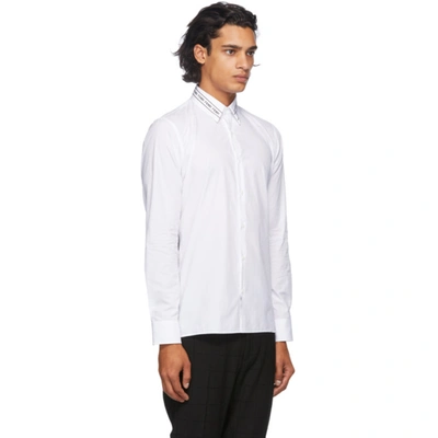 Shop Fendi White Embroidered Collar Shirt In F0qa0 White