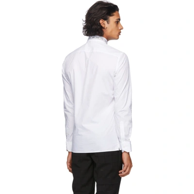 Shop Fendi White Embroidered Collar Shirt In F0qa0 White