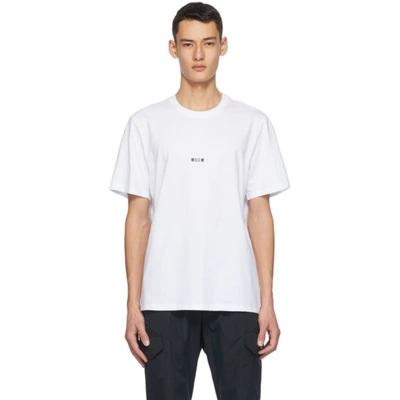 Shop Msgm White Micro Logo T-shirt In 01 White