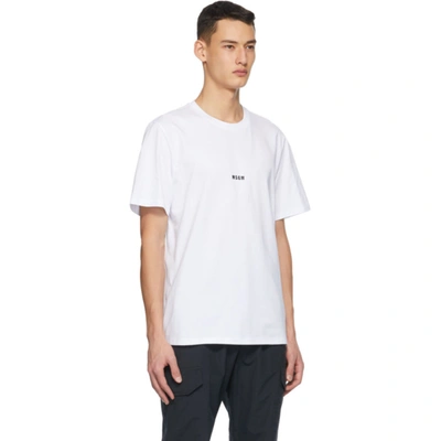 Shop Msgm White Micro Logo T-shirt In 01 White