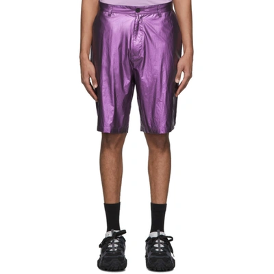Shop Robert Geller Purple The Shiny Shorts
