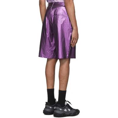 Shop Robert Geller Purple The Shiny Shorts