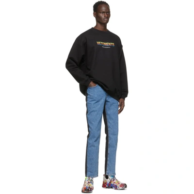 Shop Vetements Black 'think Differently' Sweatshirt In Black 14619839
